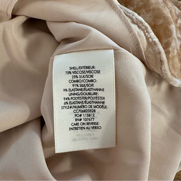 Alice + Olivia Fierra Crushed Velvet Cream Gold Tank Mini Dress Sz L Retail $295 - Picture 6 of 10